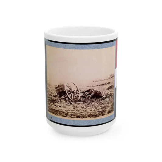 Dead Horse On Battlefield, Gettysburg, Pennsylvania (U.S. Civil War) White Coffee Mug 15oz - Go Mug Yourself