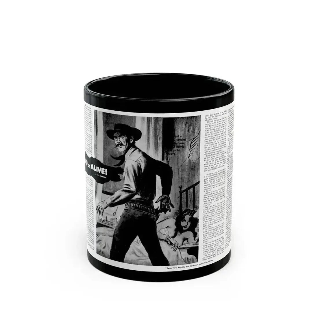 Dead or Alive, Adam magazine, October 1958 - Black Coffee Mug 11oz - Go Mug Yourself