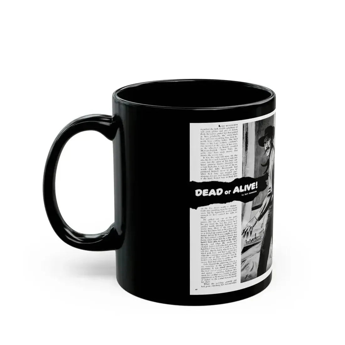 Dead or Alive, Adam magazine, October 1958 - Black Coffee Mug - Go Mug Yourself