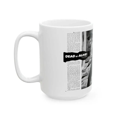 Dead or Alive, Adam magazine, October 1958 - White Coffee Mug - Go Mug Yourself
