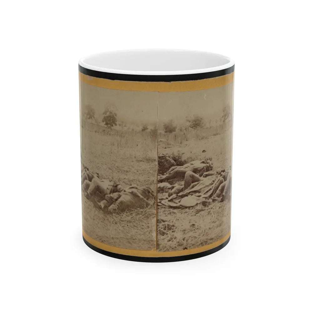 Dead Soldiers Lying Side By Side In A Field (U.S. Civil War) White Coffee Mug-11oz-Go Mug Yourself