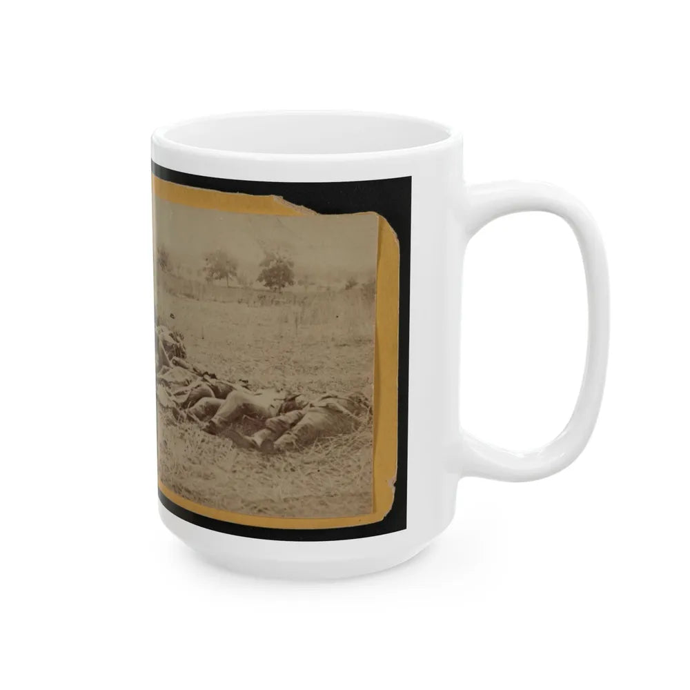 Dead Soldiers Lying Side By Side In A Field (U.S. Civil War) White Coffee Mug-Go Mug Yourself