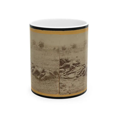 Dead Soldiers Lying Side By Side In A Field (U.S. Civil War) White Coffee Mug 11oz - Go Mug Yourself