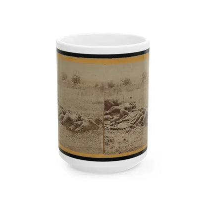 Dead Soldiers Lying Side By Side In A Field (U.S. Civil War) White Coffee Mug 15oz - Go Mug Yourself