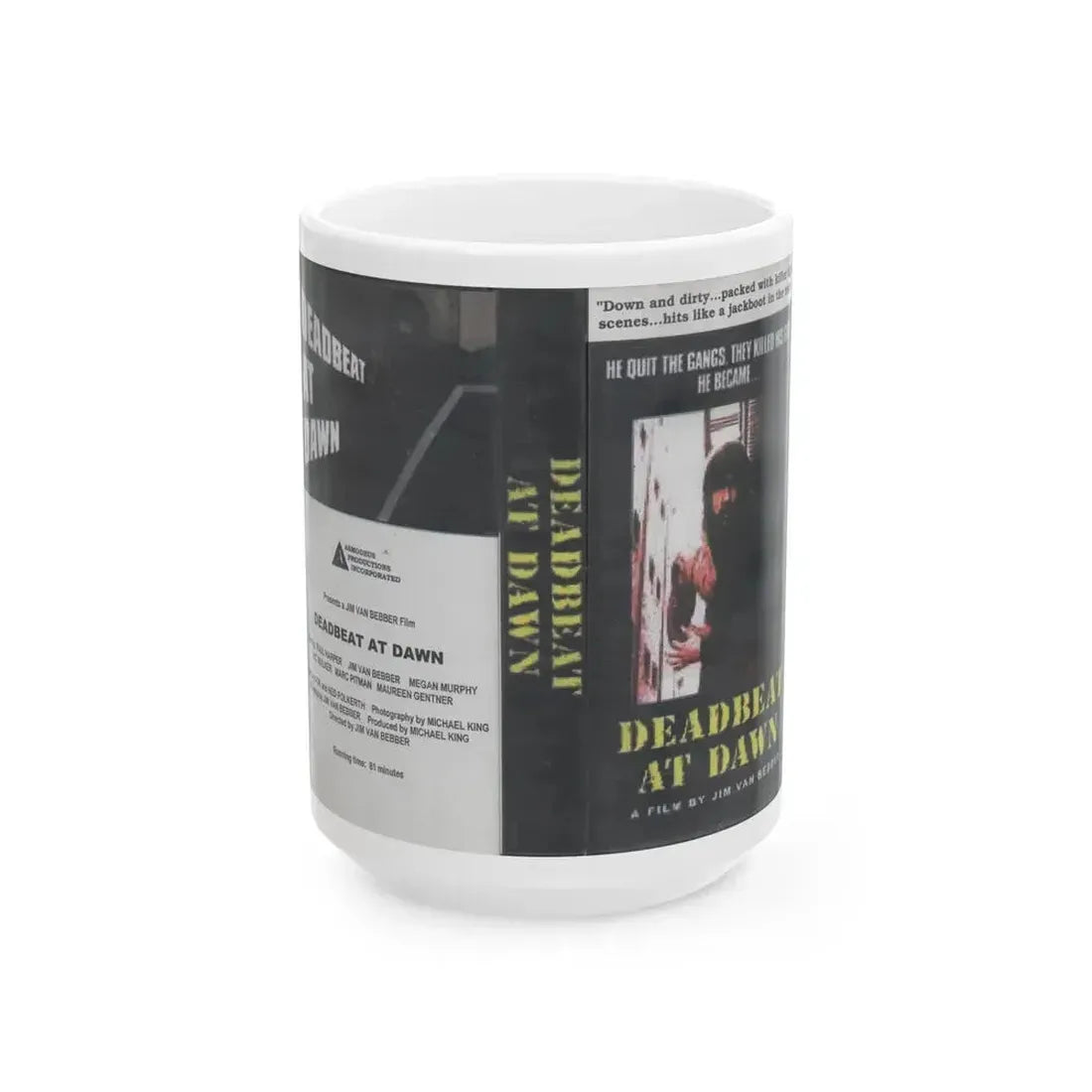 DEADBEAT AT DAWN (VHS COVER) - White Coffee Mug 15oz - Go Mug Yourself