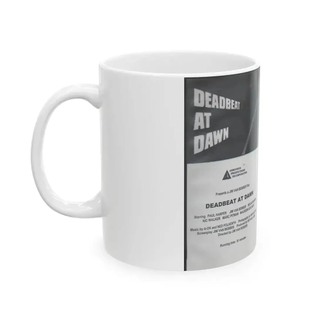 DEADBEAT AT DAWN (VHS COVER) - White Coffee Mug - Go Mug Yourself