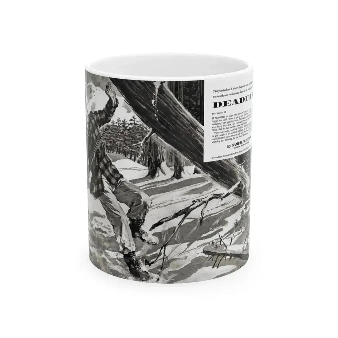 Deadfall, Adventure magazine, March 1958 - White Coffee Mug 11oz - Go Mug Yourself