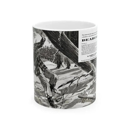 Deadfall, Adventure magazine, March 1958 - White Coffee Mug 11oz - Go Mug Yourself