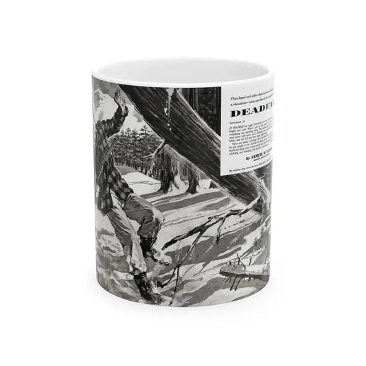 Deadfall, Adventure magazine, March 1958 - White Coffee Mug 11oz - Go Mug Yourself