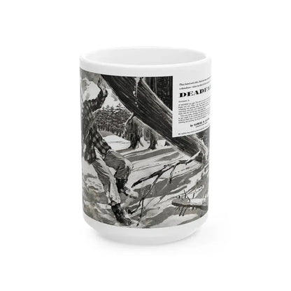 Deadfall, Adventure magazine, March 1958 - White Coffee Mug 15oz - Go Mug Yourself