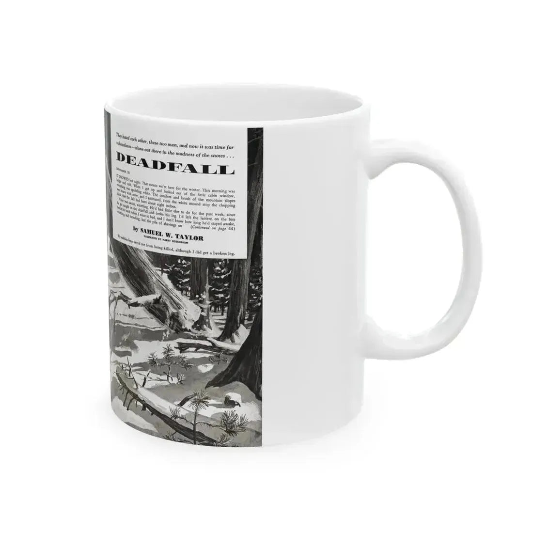 Deadfall, Adventure magazine, March 1958 - White Coffee Mug - Go Mug Yourself