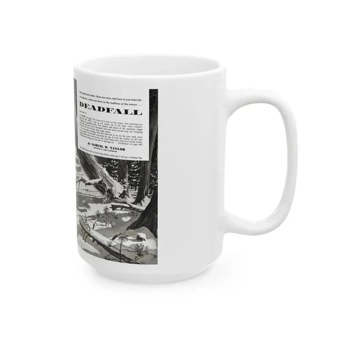 Deadfall, Adventure magazine, March 1958 - White Coffee Mug - Go Mug Yourself