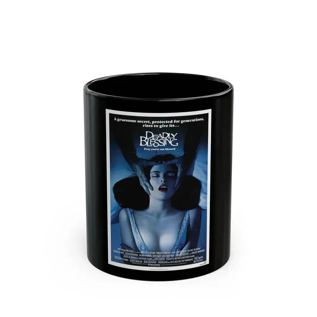 DEADLY BLESSING 1981 Movie Poster - Black Coffee Mug 11oz - Go Mug Yourself