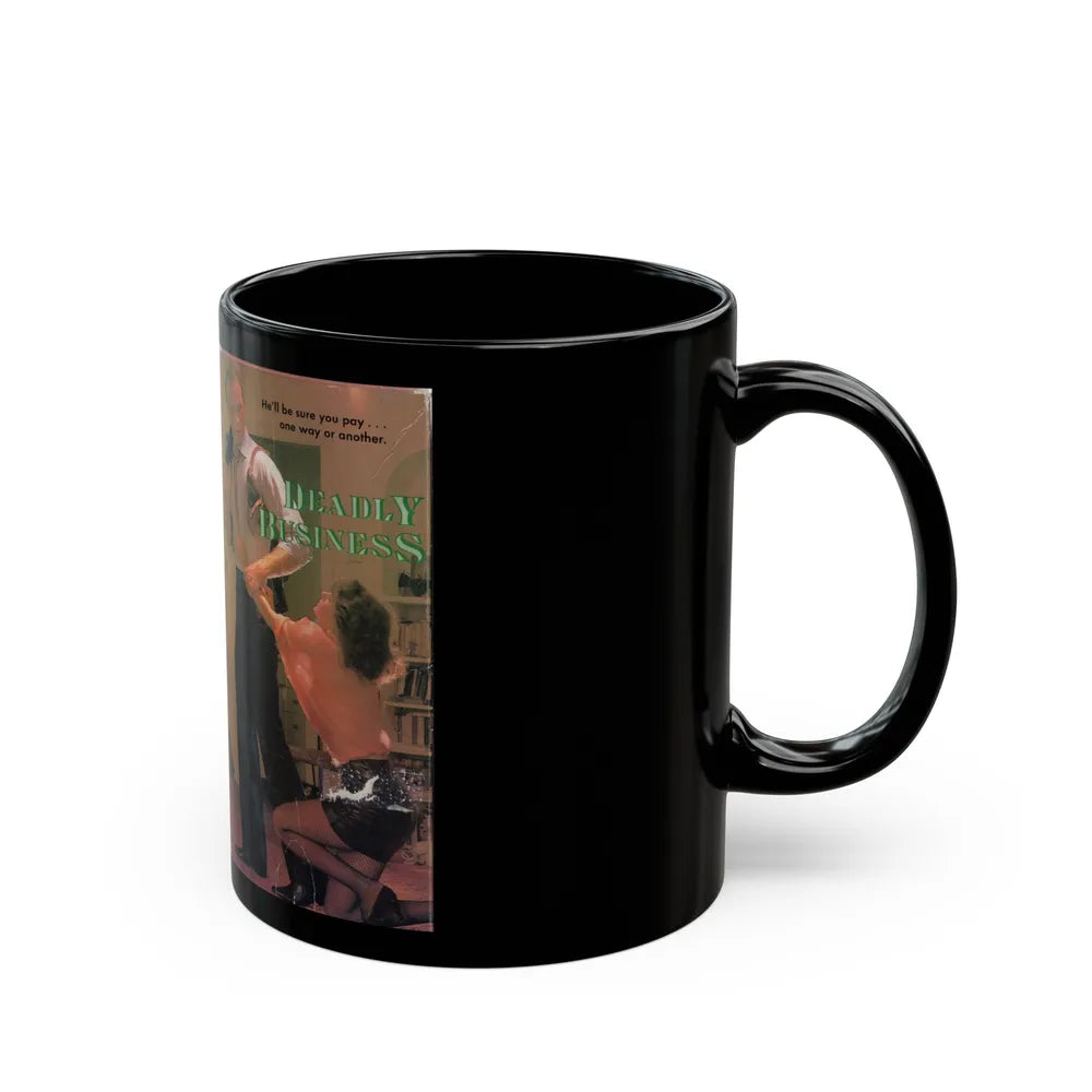 DEADLY BUSINESS (VHS COVER) - Black Coffee Mug-Go Mug Yourself