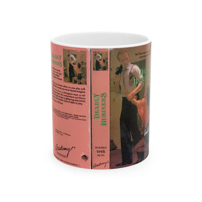 DEADLY BUSINESS (VHS COVER) - White Coffee Mug-11oz-Go Mug Yourself