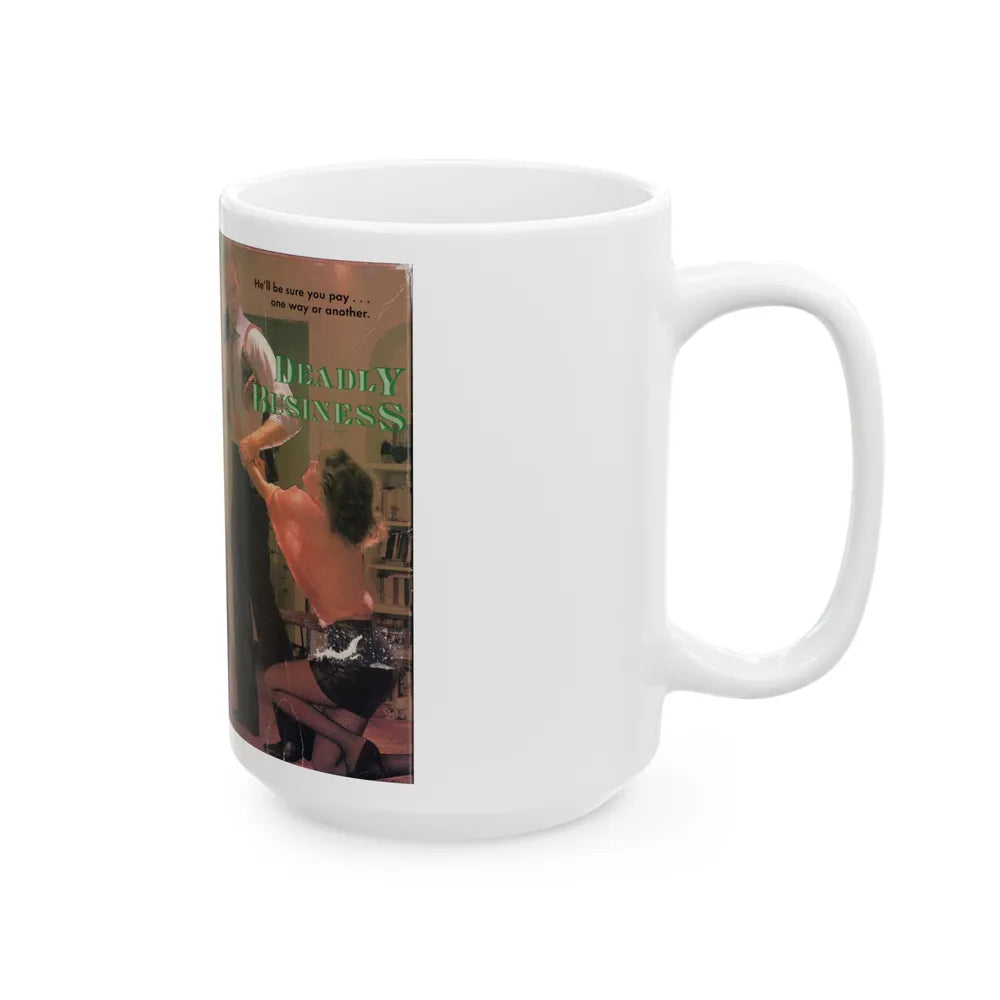 DEADLY BUSINESS (VHS COVER) - White Coffee Mug-Go Mug Yourself