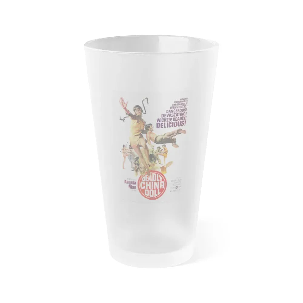 DEADLY CHINA DOLL 1972 Movie Poster - Frosted Pint Glass 16oz Default Title - Go Mug Yourself