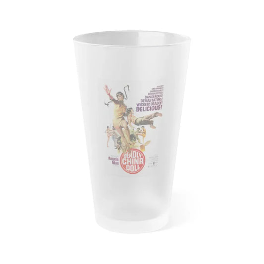 DEADLY CHINA DOLL 1972 Movie Poster - Frosted Pint Glass 16oz Default Title - Go Mug Yourself