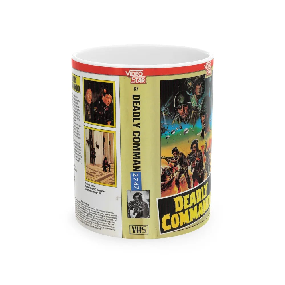 DEADLY COMMANDO (VHS COVER) - White Coffee Mug-11oz-Go Mug Yourself