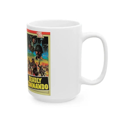 DEADLY COMMANDO (VHS COVER) - White Coffee Mug - Go Mug Yourself