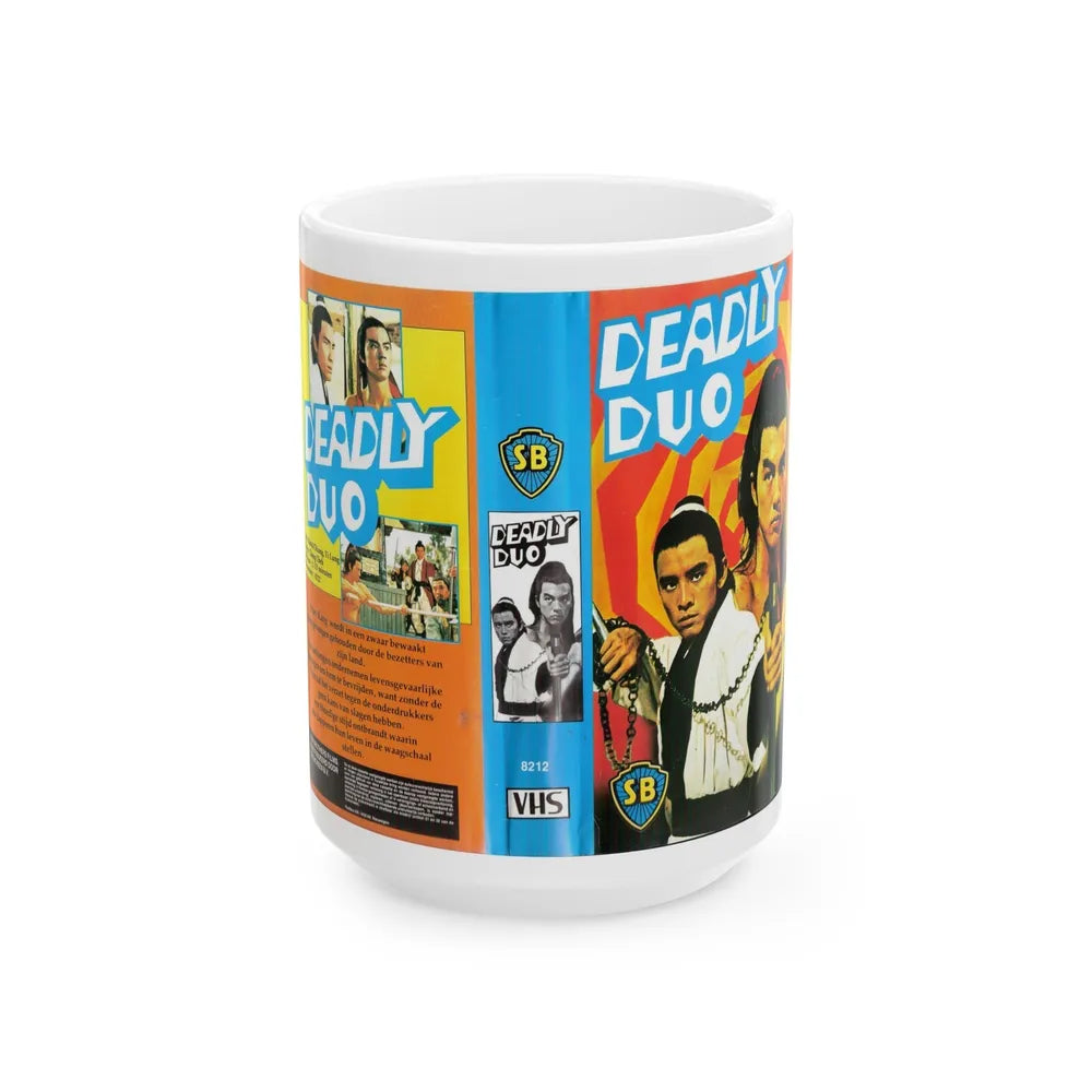 DEADLY DUO (VHS COVER) - White Coffee Mug-15oz-Go Mug Yourself