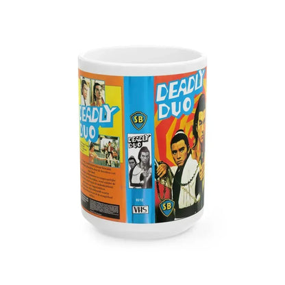 DEADLY DUO (VHS COVER) - White Coffee Mug 15oz - Go Mug Yourself