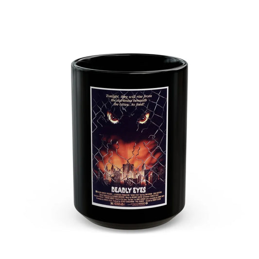 DEADLY EYES 1982 Movie Poster - Black Coffee Mug-15oz-Go Mug Yourself