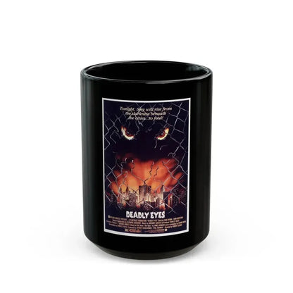 DEADLY EYES 1982 Movie Poster - Black Coffee Mug 15oz - Go Mug Yourself