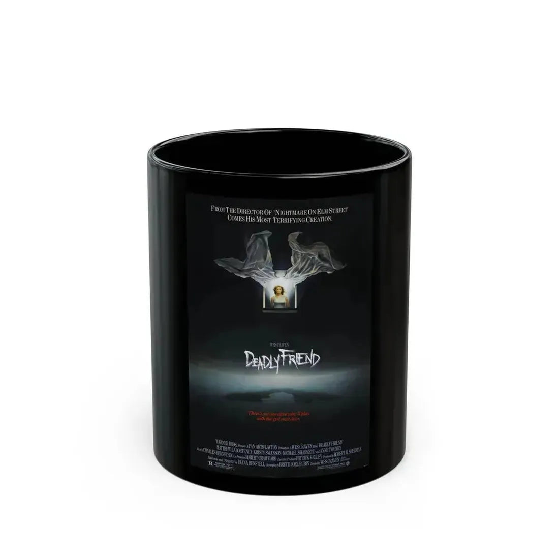 DEADLY FRIEND 1986 Movie Poster - Black Coffee Mug 11oz - Go Mug Yourself