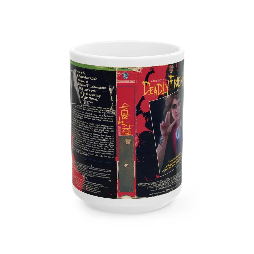 DEADLY FRIEND (VHS COVER) - White Coffee Mug-15oz-Go Mug Yourself