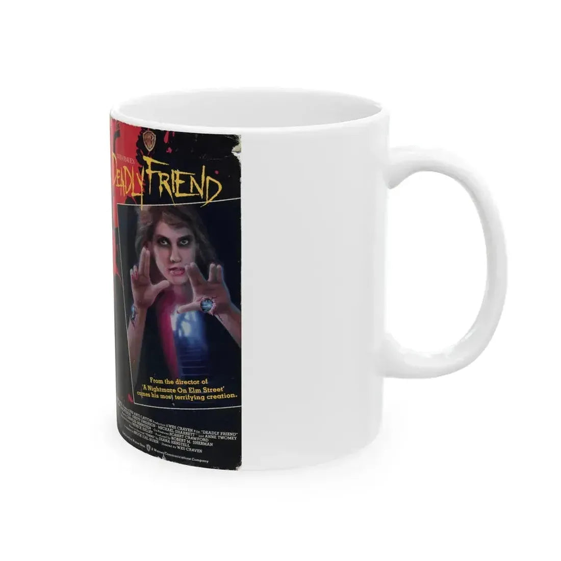 DEADLY FRIEND (VHS COVER) - White Coffee Mug - Go Mug Yourself