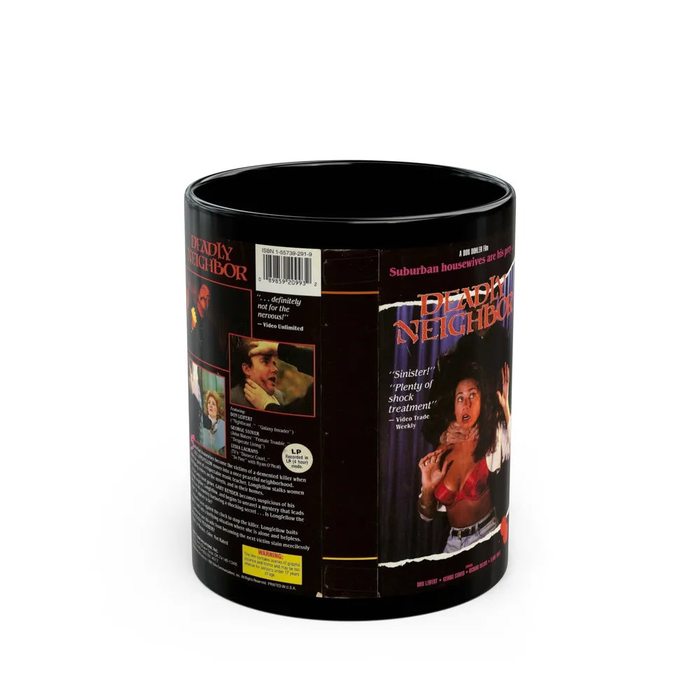 DEADLY NEIGHBOR (VHS COVER) - Black Coffee Mug-11oz-Go Mug Yourself