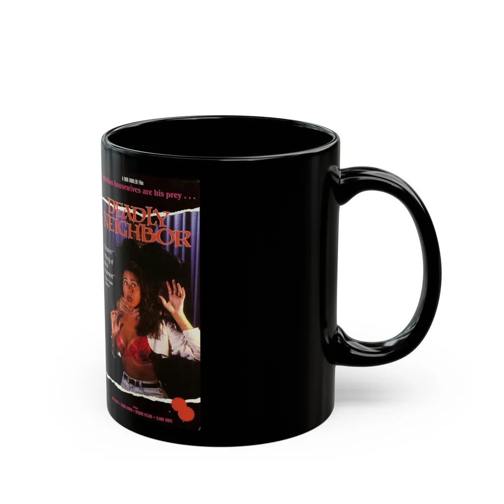 DEADLY NEIGHBOR (VHS COVER) - Black Coffee Mug-Go Mug Yourself