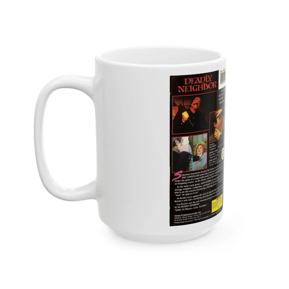 DEADLY NEIGHBOR (VHS COVER) - White Coffee Mug-Go Mug Yourself