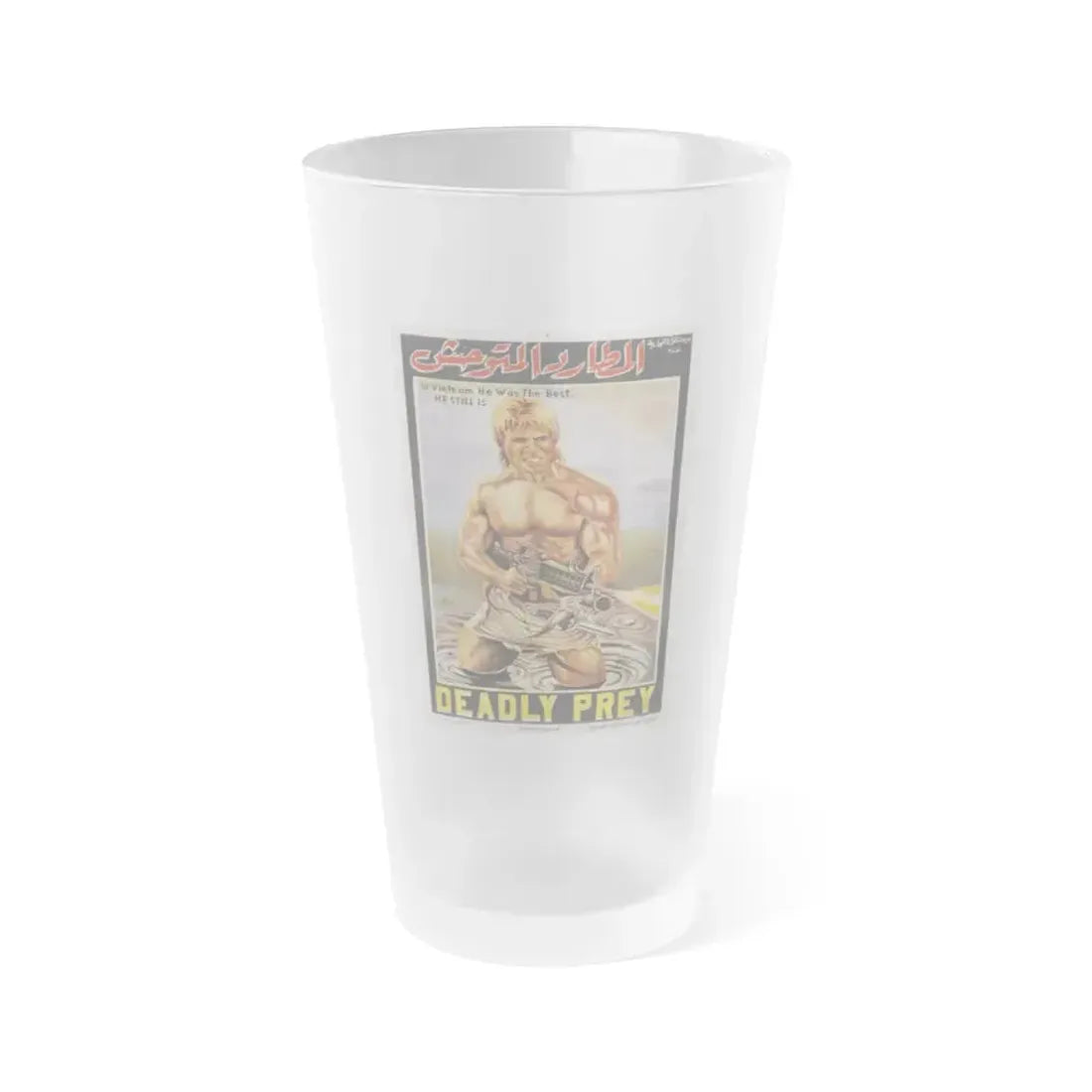 DEADLY PREY (EGYPT) 1987 Movie Poster - Frosted Pint Glass 16oz Default Title - Go Mug Yourself