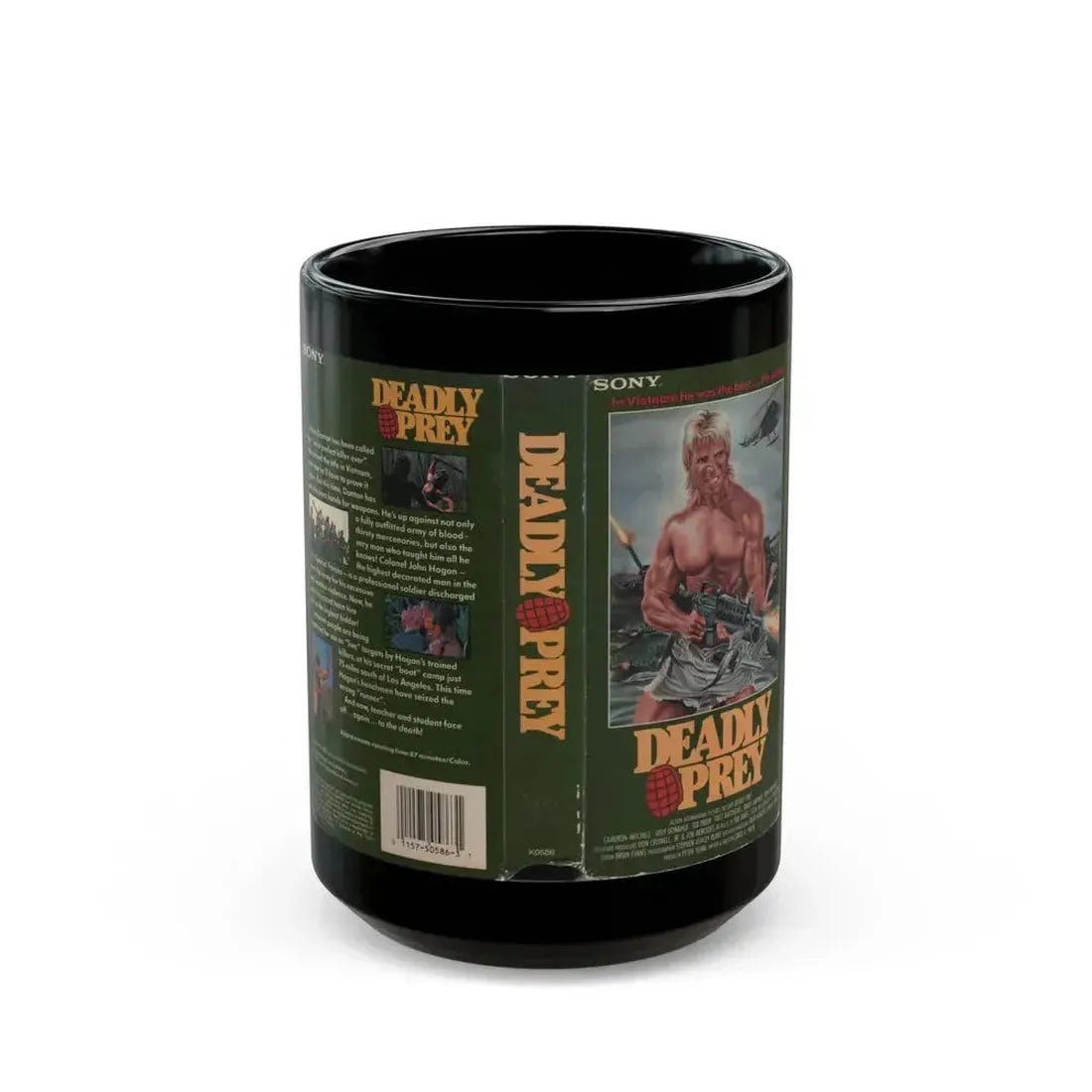 DEADLY PREY (VHS COVER) - Black Coffee Mug 15oz - Go Mug Yourself