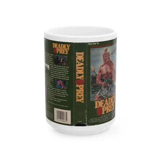 DEADLY PREY (VHS COVER) - White Coffee Mug 15oz - Go Mug Yourself