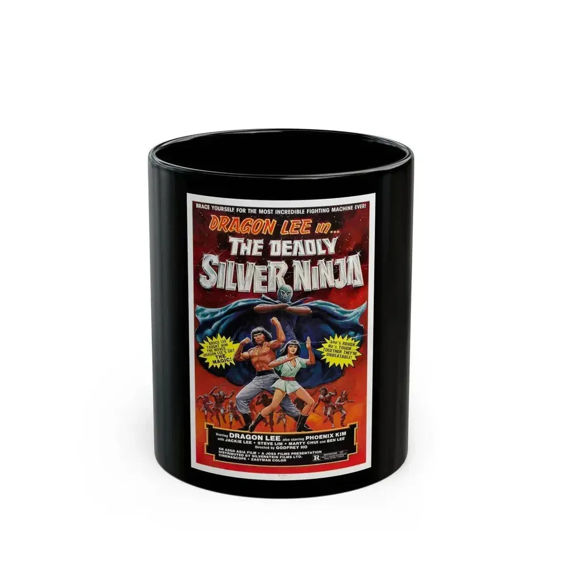 DEADLY SILVER NINJA 1978 Movie Poster - Black Coffee Mug 11oz - Go Mug Yourself
