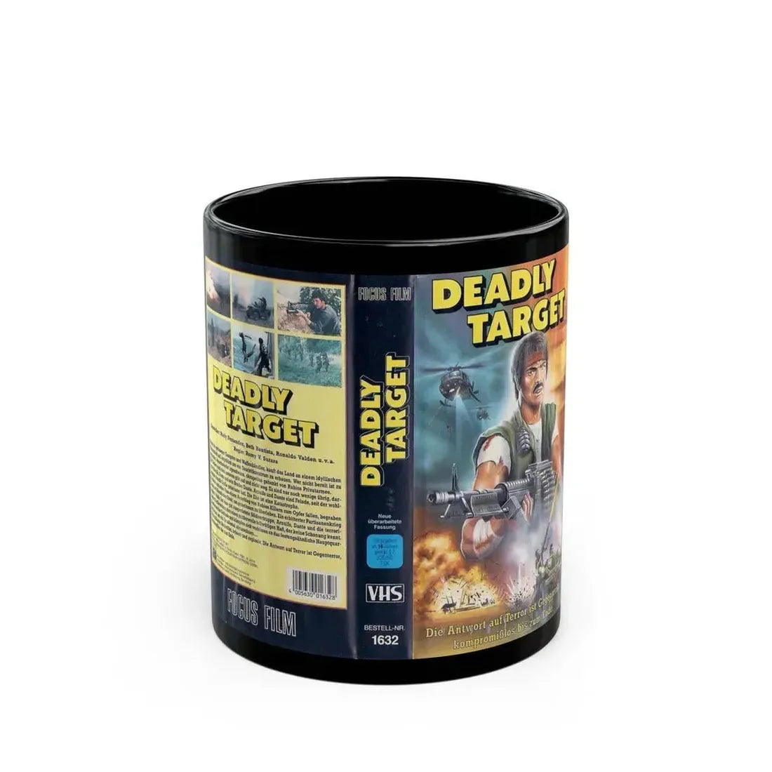 DEADLY TARGET (VHS COVER) - Black Coffee Mug 11oz - Go Mug Yourself