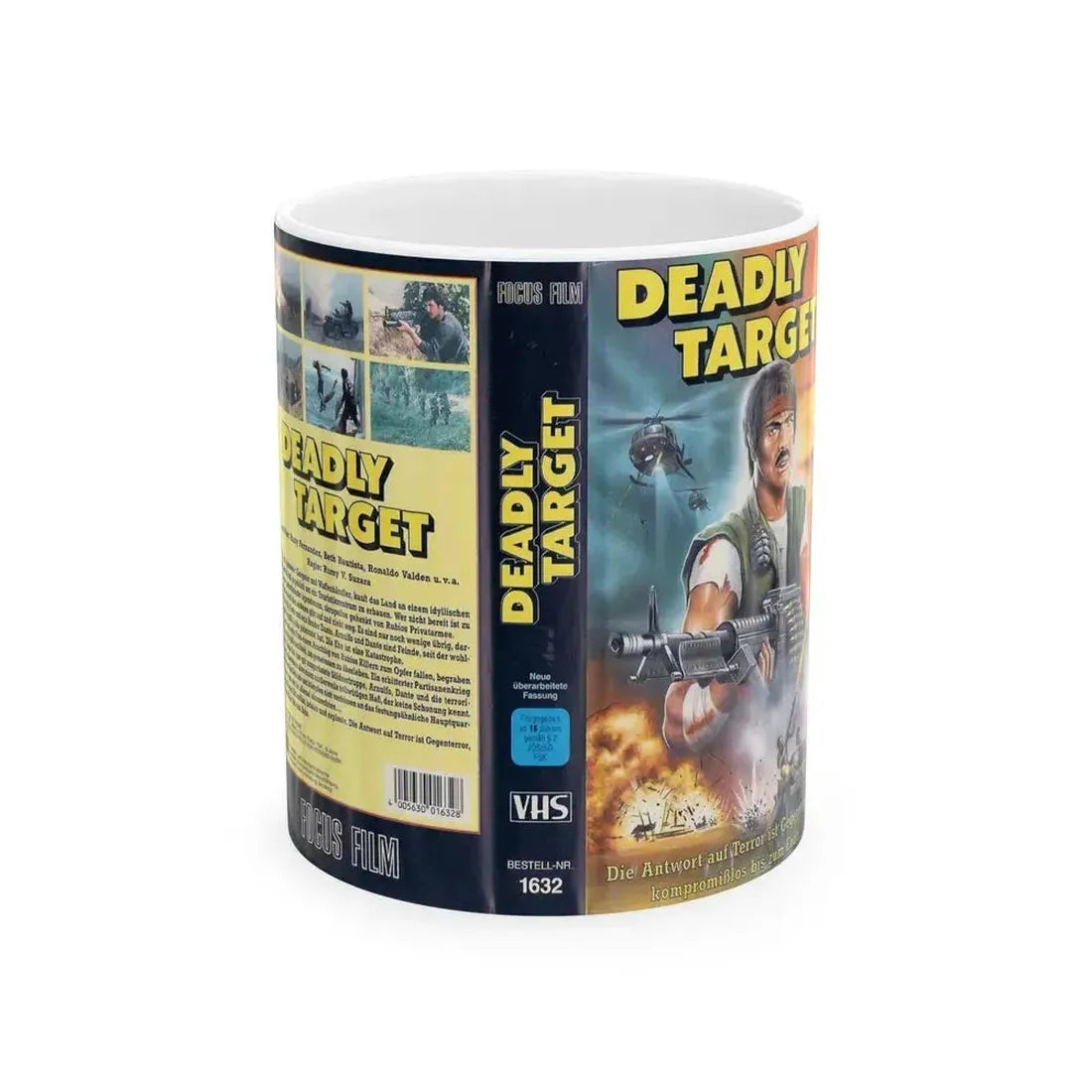 DEADLY TARGET (VHS COVER) - White Coffee Mug 11oz - Go Mug Yourself