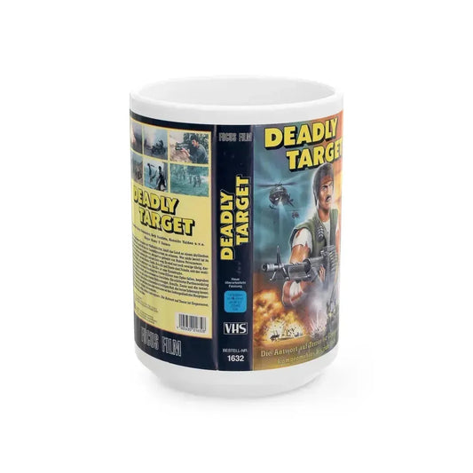 DEADLY TARGET (VHS COVER) - White Coffee Mug 15oz - Go Mug Yourself