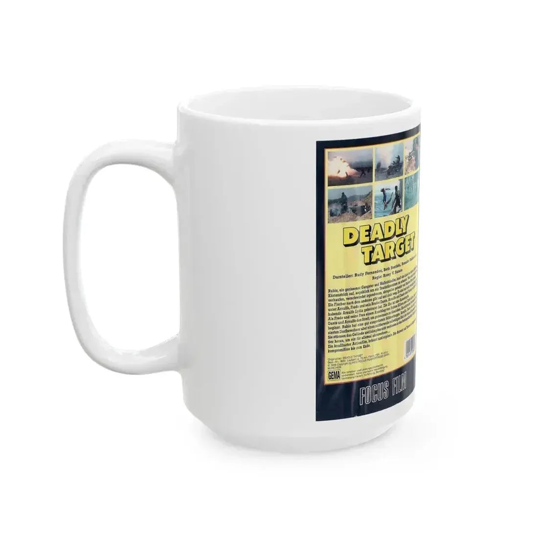 DEADLY TARGET (VHS COVER) - White Coffee Mug - Go Mug Yourself