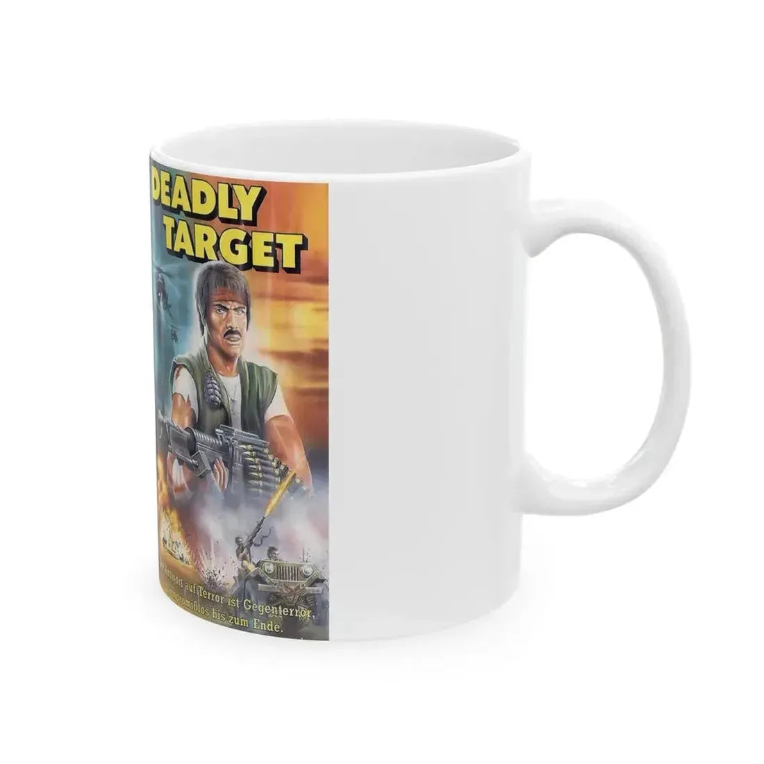 DEADLY TARGET (VHS COVER) - White Coffee Mug - Go Mug Yourself