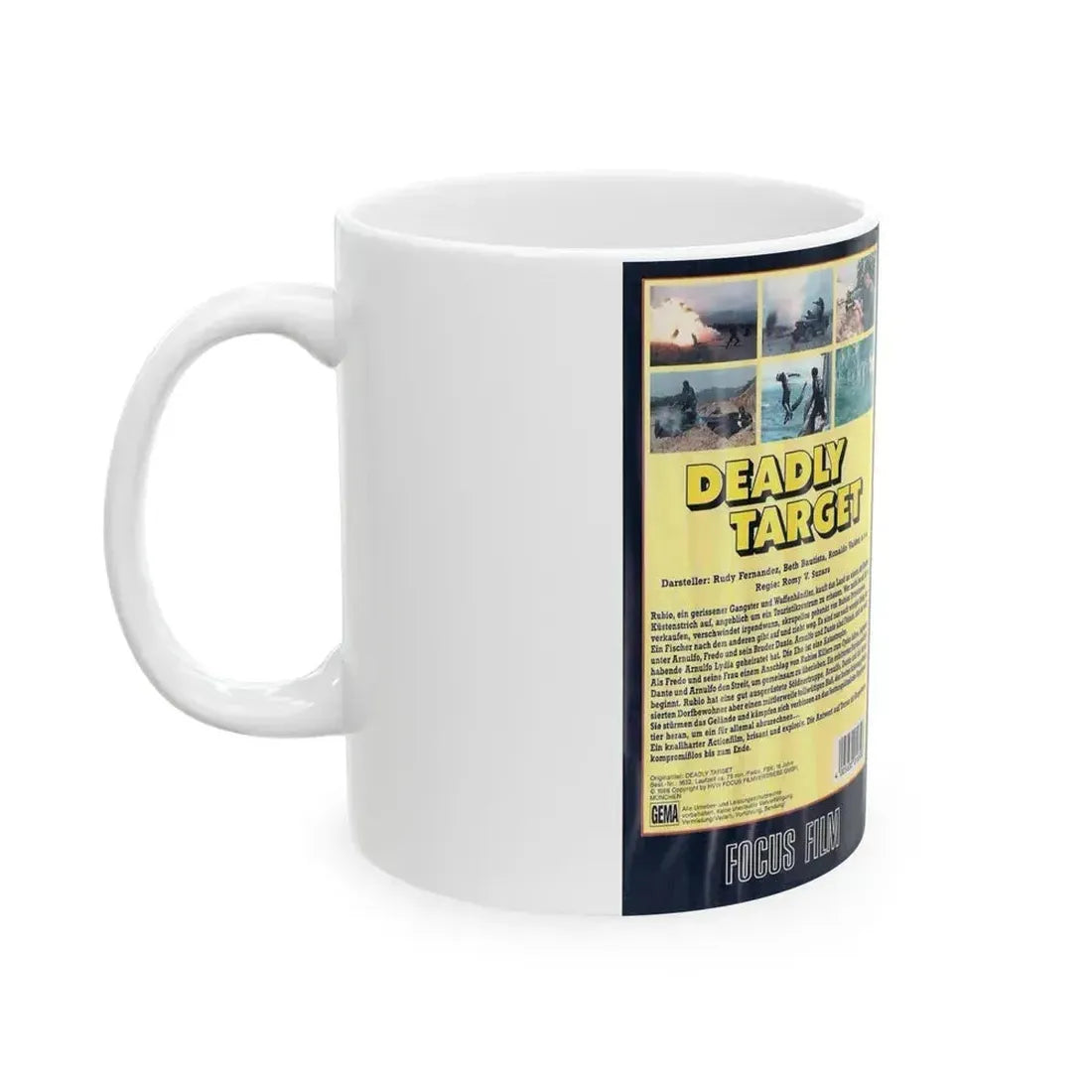 DEADLY TARGET (VHS COVER) - White Coffee Mug - Go Mug Yourself