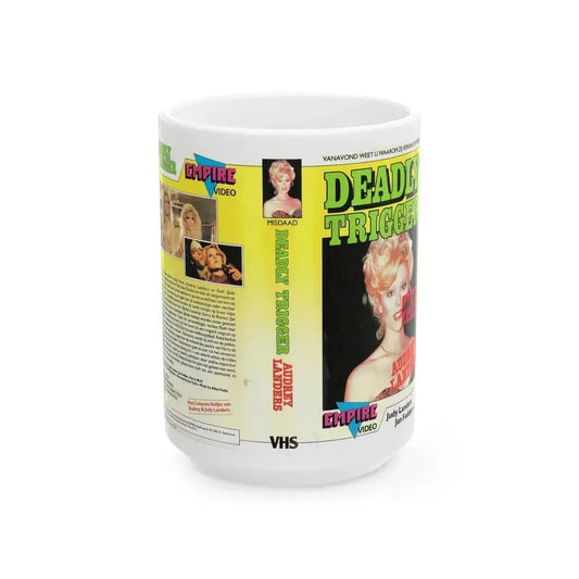 DEADLY TRIGGER (VHS COVER) - White Coffee Mug 15oz - Go Mug Yourself