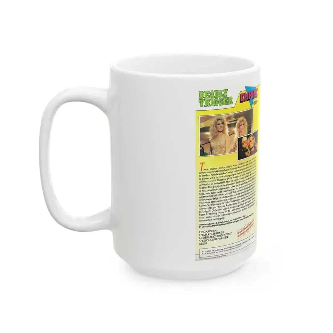 DEADLY TRIGGER (VHS COVER) - White Coffee Mug - Go Mug Yourself