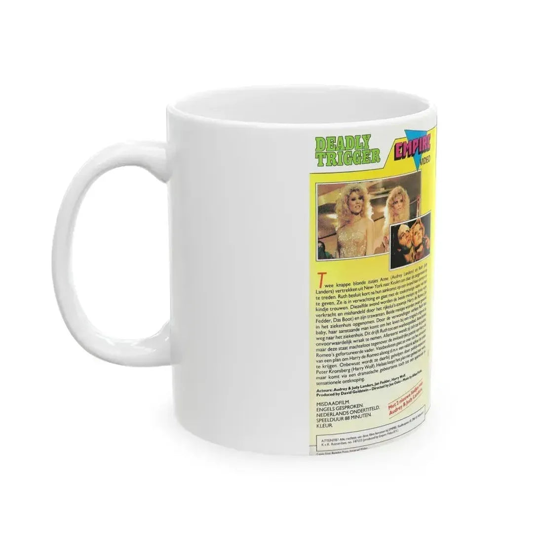 DEADLY TRIGGER (VHS COVER) - White Coffee Mug - Go Mug Yourself