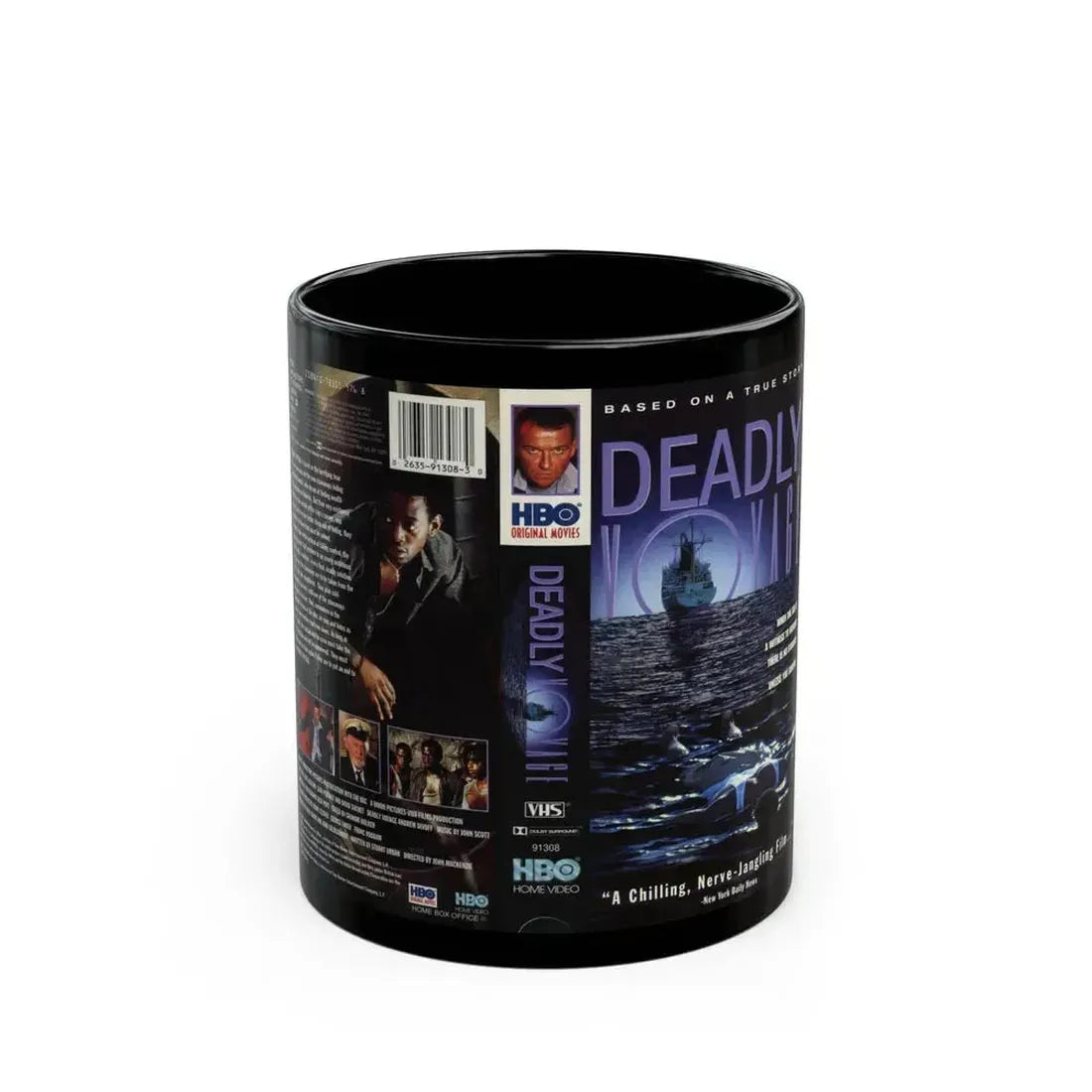 DEADLY VOYAGE (VHS COVER) - Black Coffee Mug 11oz - Go Mug Yourself