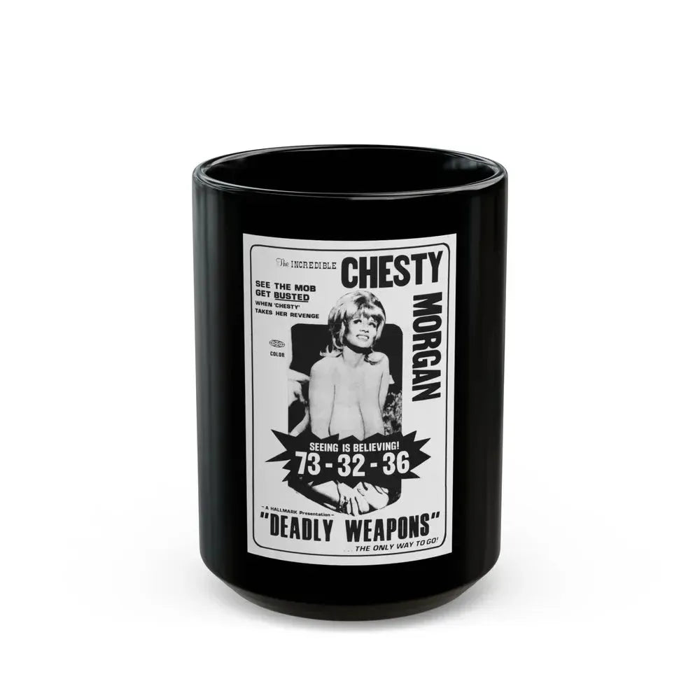 DEADLY WEAPONS 1974 Movie Poster - Black Coffee Mug 15oz - Go Mug Yourself