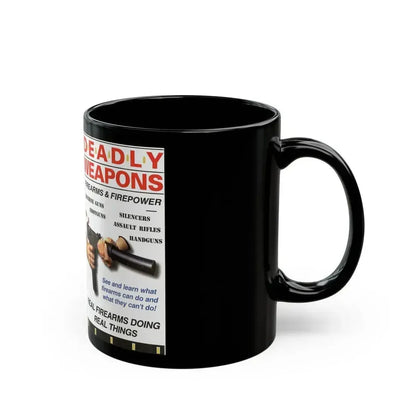 DEADLY WEAPONS FIREARMS AND FIREPOWER (VHS COVER) - Black Coffee Mug - Go Mug Yourself